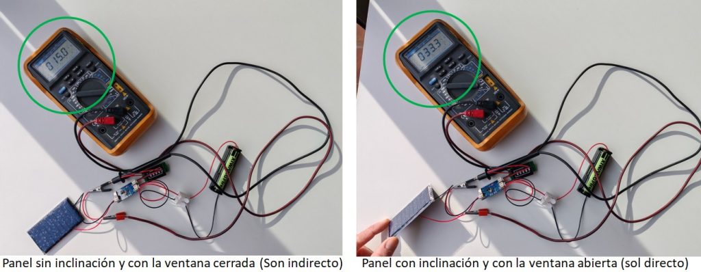 Pruebas del panel solar