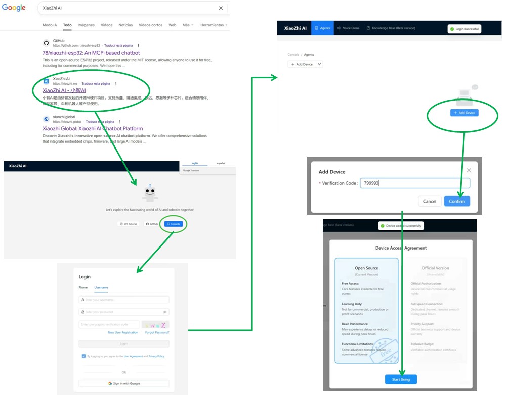 Añadir dispositivo web Xiaozhi